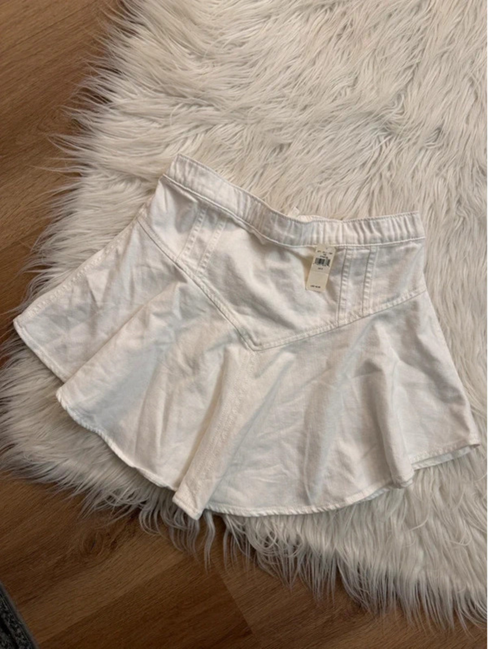 Arerie White denim mini skirt size S